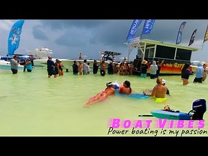 Fast Boats , Beautiful women , and Good food.. Islamorada sandbar walk-through video. (KIR Part 2)