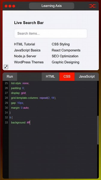 Search Bar with Live Filtering