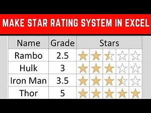 5 Star Rating System in Excel