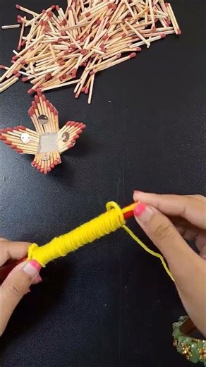 I made a unique wall hanging using matchsticks and wool yarn #shortsfeed #facts #craft #Lifestyle