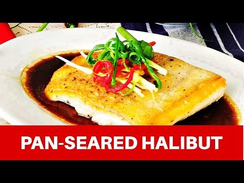 Pan seared halibut with Chinese fish sauce (脆皮鱼配蒸鱼酱)