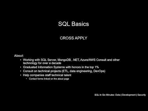 SQL Basics: How To Use A CROSS APPLY and Why