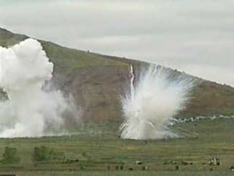 US Army - Artillery barrage exploding