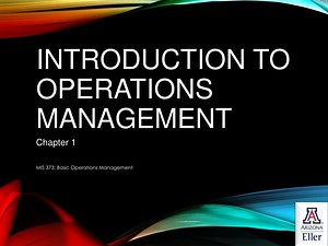 Introduction to Operations Management - SlideServe