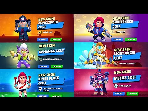 Brawl Stars Unlocking All Colt Skins (2024 New Update Skins)