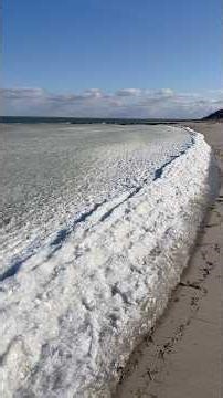 The final appearance of Cape Cod slush waves? #capecod #travel #beach #winter