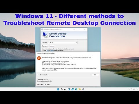 Windows 11 -Different Methods to Troubleshoot Remote Desktop Connection | Solved Remote Desktop