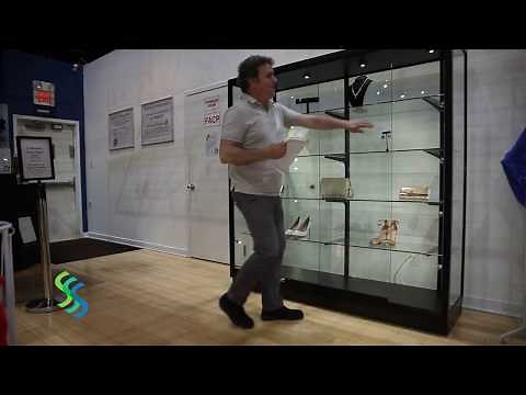 Fully Assembled Glass Display Case with LED Lights. This retail display showcase has lights