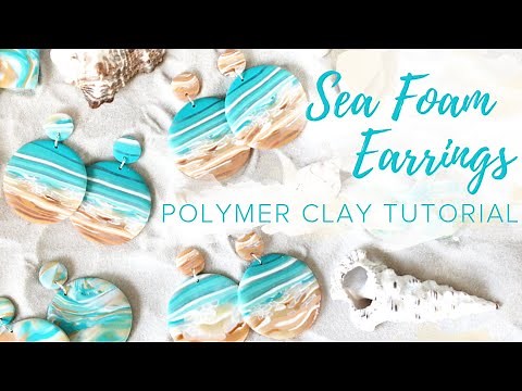 Sea Foam Earrings | Easy Polymer Clay Jewelry Tutorial