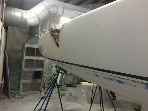 Sailboat Repair with Major Fiberglass Repair