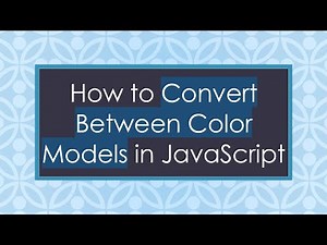 How to Convert Between Color Models in JavaScript