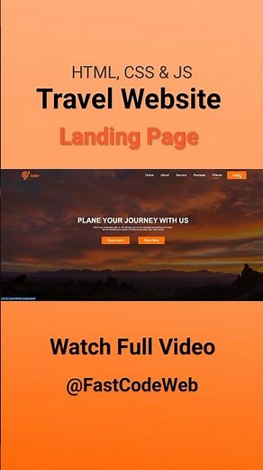 Travel Website Using HTML CSS | Step by Step Tutorial | Fast Code