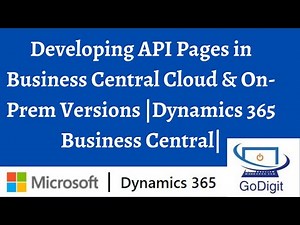 Developing API Pages in Business Central Cloud & On-Prem Versions