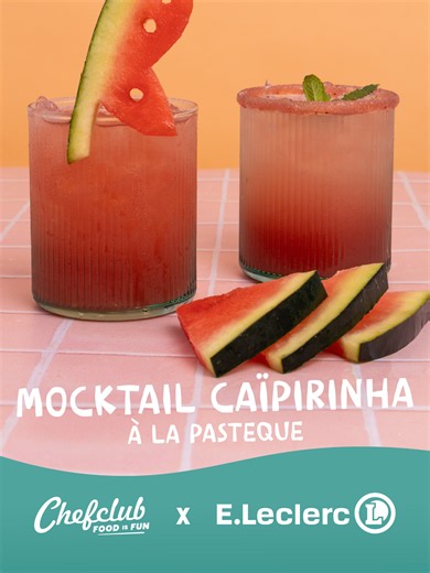 Le mocktail caïpirinha à la pastèque 🍉 Le mocktail qui fait sensation pour vos apéros ensoleillés à réaliser dans les verres à cocktail Chefclub ! Retrouvez toute la gamme de produits Chefclub sur E.Leclerc DRIVE #mocktail #leclerc #recette