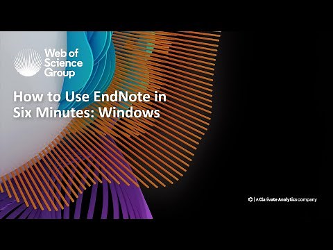 How to use EndNote X9 in six minutes: Windows