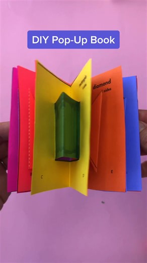 Make a DIY pop up book featuring basic geometry￼! Link to template in comments.￼￼ #LearnOnTikTok #TikTokPartner #paper #popupbook #craft
