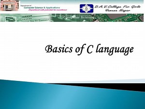 Basics of C language - SlideServe