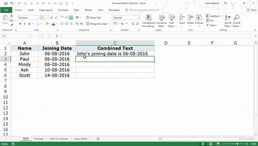 Convert Date to Text in Excel - Explained with Examples