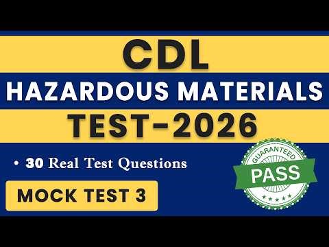 CDL HazMat Written Test 2026 | 30 HazMat Questions | Hazardous Materials Test | Official Handbook