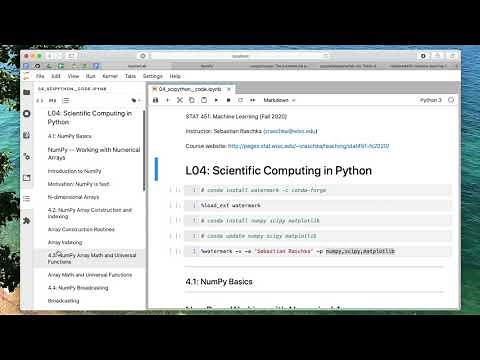 4.1 Intro to NumPy (L04: Scientific Computing in Python)