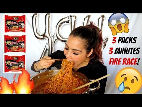 EXTREME SPICY NOODLE CHALLENGE / RACE MUKBANG 먹방 | 13K GIVEAWAY
