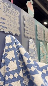 Fresh from the Moda bakery! 🧁👩🏻‍🍳 Jessie is giving a sneak peek at our quilt ‘recipes’ live from QuiltCon! These free patterns—and the Bella Solids ingredients that bring them to life—will be served up after QuiltCon. Stay tuned! #BakingWithModa #QuiltConDay1 #MadeWithModa #BellaSolids | Moda Fabrics United Notions