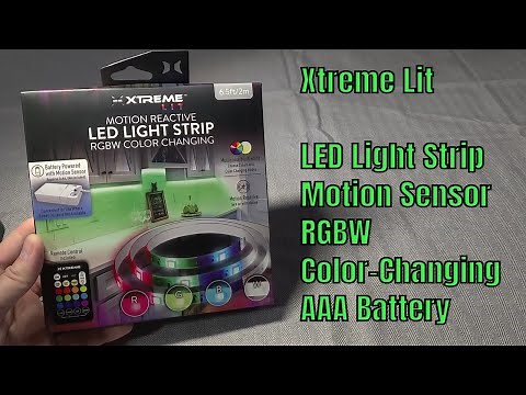 Xtreme Lit 6.5ft Indoor Motion Activated RGBW Color-Changing LED Light Strip, Battery Powered