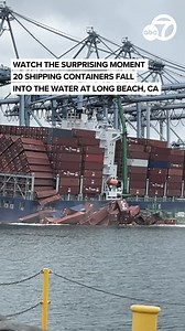 Video shows at least 20 containers falling off a cargo ship into the water in Long Beach, California on Tuesday. And 50 containers collapsed on the vessel, according to The U.S. Coast Guard. Cargo operations have been temporarily suspended at the terminal as responders work to secure the containers. The containers fell from the vessel Mississippi while it was berthed at the Pier G container terminal. The cause of the incident is yet to be determined. No injuries or pollution were reported, port 