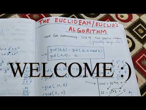 Euclidean/ Euclid's algorithm in Cryptography and network security