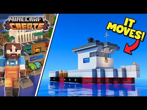 I Built A WORKING BOAT In Minecraft Create Mod!