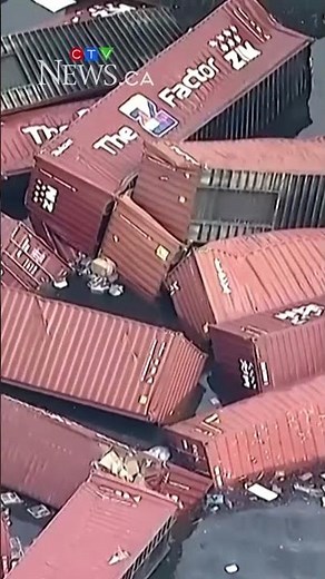 Shipping containers fall off cargo ship
