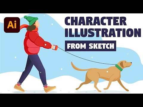 Character Illustration | Adobe Illustrator Tutorial (How to Draw Sketch)