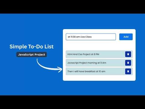 To-Do List Project for Beginners 💻 HTML CSS JavaScript Full Tutorial