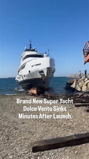 Yachts Worldwide on Instagram: "The newly launched 24m motor yacht Dolce Vento, built by Medyılmaz Shipyard, tragically sank just minutes after entering the water in the Ereğli district of Zonguldak, Turkey. The incident occurred around 14:30 local time, when reports indicate the yacht experienced a stabilisation failure roughly 15 minutes after launch, causing her to take on water before submerging to a depth of seven metres. Onboard at the time were the owner, captain, and two crew members. As