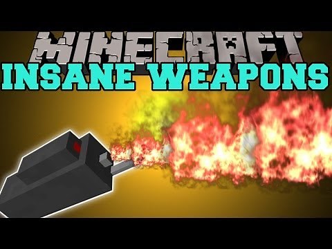 Minecraft: INSANE WEAPONS (FLAME THROWER, LASER GUN, ROCKET LAUNCHER) Mod Showcase