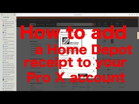 Adding Home Depot receipt to pro X account - update video coming soon July 25 2025