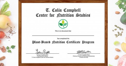 Plant-Based Nutrition Certificate - T. Colin Campbell Center
