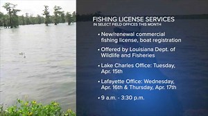 Fishing license and boating registration services available