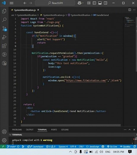 Send System Notification in React