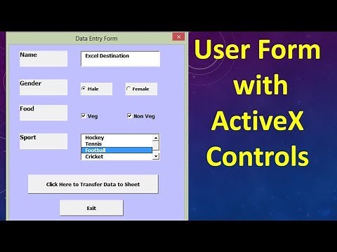 Excel VBA Tutorial 15 - UserForm with Textbox, Checkbox, ListBox, Option Button and Command Button