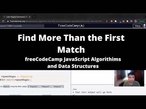 Find More Than the First Match (Regular Expressions) freeCodeCamp tutorial