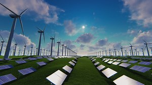 3D animation of a renewable energy field - Free Stock Video