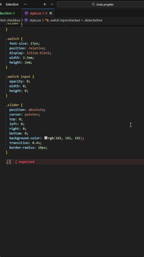 Custom CSS Toggle Switch Animation (Checkbox Hack) #frontend #coding