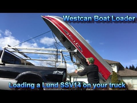 Boat Loader. Loading a Lund boat SSV14