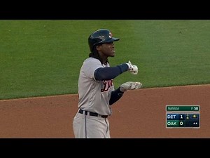 DET@OAK: Maybin doubles home Upton to open scoring