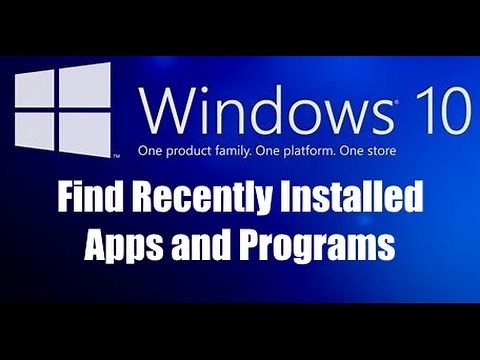 Find Recently installed apps / Programs in windows 10