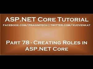 Creating roles in asp net core