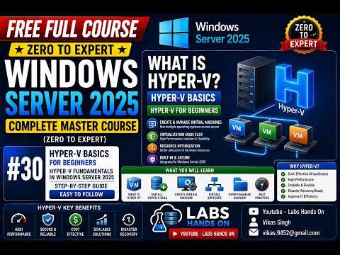 #30 Hyper-V Basics for Beginners | Hyper-V Fundamentals in Windows Server 2025 | Step-by-Step Guide