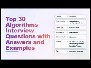 Top 30 Algorithms Interview Questions (with Answers & Examples) — Echo With Coffee