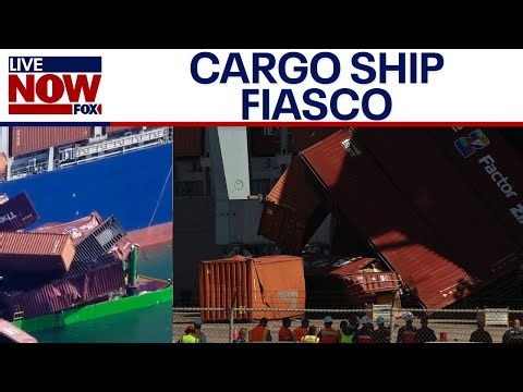 WATCH: Shipping containers fall from ship into water at California port